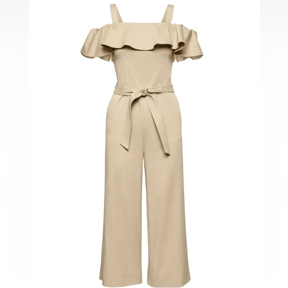 COPY - BNWT banana republic twill off shoulder jumpsuit size 6 tan